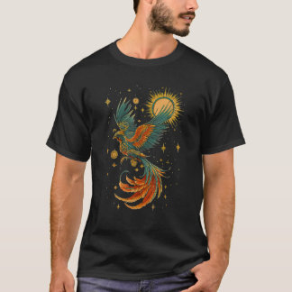 ヴィンテージ 天体 美意識 神秘的なフェニックス 鳥 Tシャツ