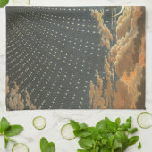 ヴィンテージ 天体 astronomy, 夜の女王 キッチンタオル (折り畳み)