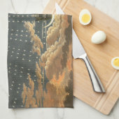 ヴィンテージ 天体 astronomy, 夜の女王 キッチンタオル (四つ折り)