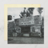 ヴィンテージ"奇妙なアトラクション"フラットノートカード (正面/裏面)