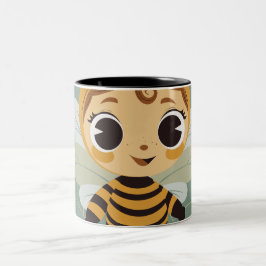 ヴィンテージ 奇想天外な蜂の子供 キャラクター 陶器のコーヒー ツートーンマグカップ