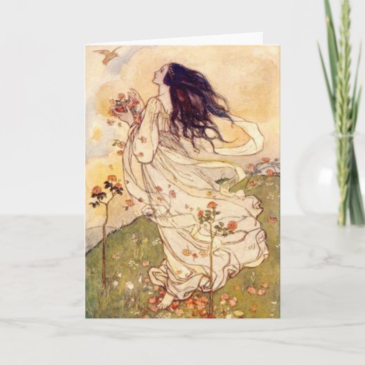 ヴィンテージ – 女と鳥 カード (正面)