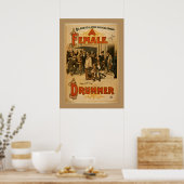 ヴィンテージ – 女性ドラマー ポスター (キッチン)