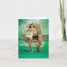 ヴィンテージ「女性料理アウト」ノートカード