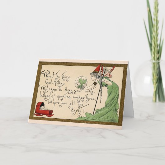 ヴィンテージ – 妖精のゴッドマザー賛美新生児、 カード (正面)