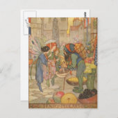 ヴィンテージ – 妖精の市場で ポストカード (正面/裏面)