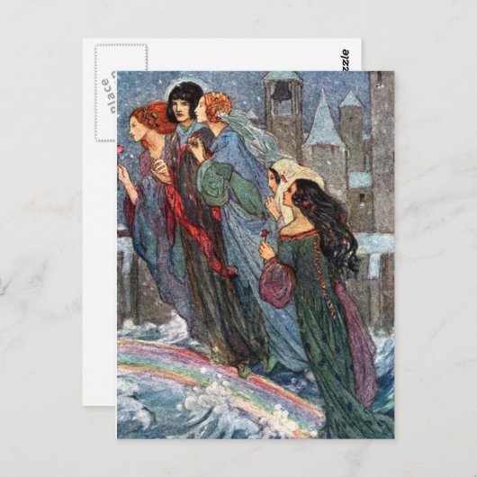 ヴィンテージ - 姉妹たちと一緒に橋を渡ろう ポストカード (正面/裏面)