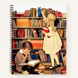 ヴィンテージ 子供の読書 図書館 本 ノートブック