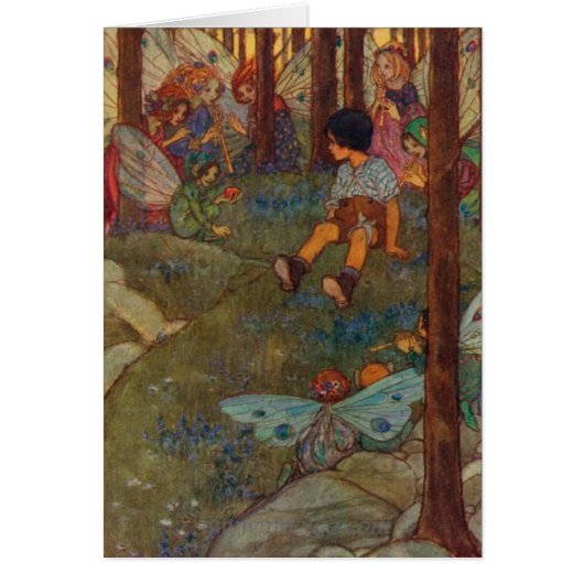 ヴィンテージ-子供は森林妖精に会います、 (正面)