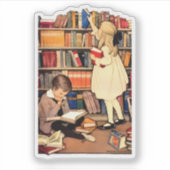 ヴィンテージ 子供向け 読み物 図書館 本 シール (正面)
