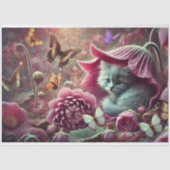 ヴィンテージ・子猫蝶々ガーデン・デコパージュ 薄葉紙 (正面)