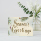 ヴィンテージ「季節のごあいさつ」クリスマスカード シーズンポストカード (スタンド正面)