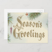 ヴィンテージ「季節のごあいさつ」クリスマスカード シーズンポストカード (正面/裏面)