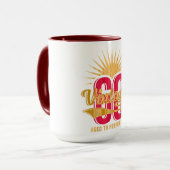 ヴィンテージ – 完全に熟成。創立60周年 マグカップ (正面左)