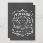 ヴィンテージ 完璧に熟成した誕生日パーティー 招待状 (正面/裏面)