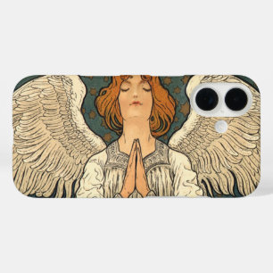 ヴィンテージ·宗教的な天使祈と金ゴールド星 iPhone 16ケース