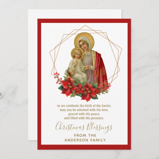 ヴィンテージ 宗教的 クリスマス ヴァージン メアリー イエス (正面/裏面)