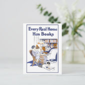 ヴィンテージ「実在家に本がある」ポスター ポストカード (スタンド正面)