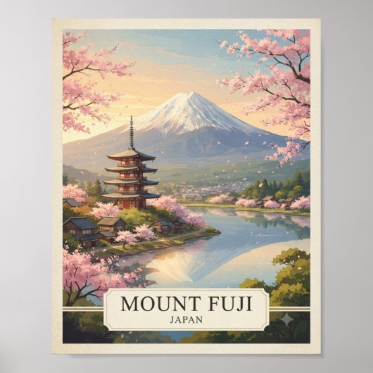 ヴィンテージ 富士山 日本 旅行ポスター | 日本人 ポスター (正面)