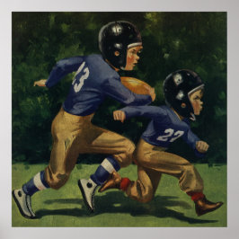 ヴィンテージ，少年遊のサッカー，スポーツ ポスター