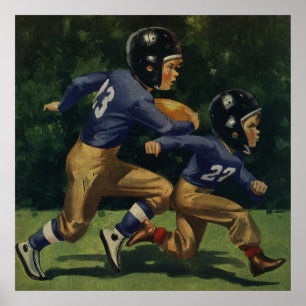 ヴィンテージ，少年遊のサッカー，スポーツ ポスター