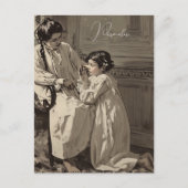 ヴィンテージ 就寝時 ヴィクトリアン 少女 祈り フォト ポストカード (正面)