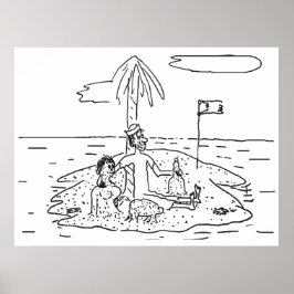 ヴィンテージ、島に一人でおもしろいいるんだ。 ポスター