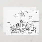ヴィンテージ、島に一人でおもしろいいるんだ。 ポストカード (正面/裏面)