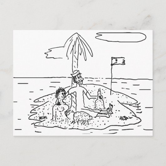 ヴィンテージ、島に一人でおもしろいいるんだ。 ポストカード (正面)