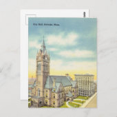 ヴィンテージ、市役所、ホヨーク、マサチューセッツ ポストカード (正面/裏面)