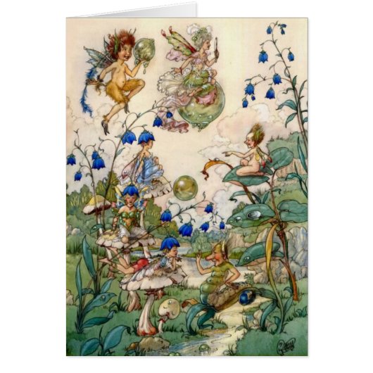 ヴィンテージ-庭の妖精及び泡、 (正面)