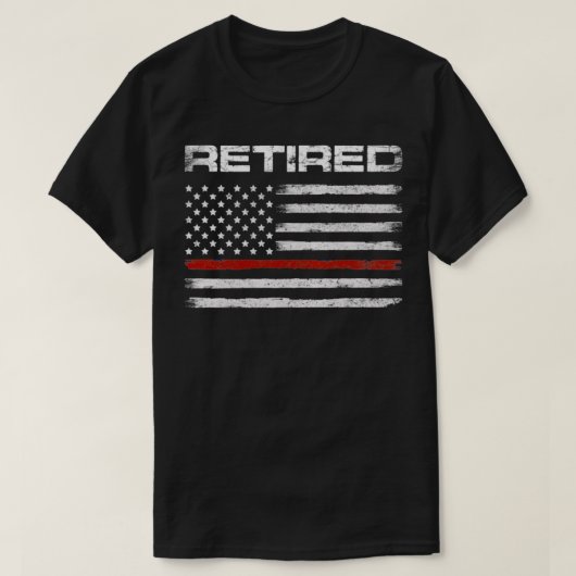 ヴィンテージ 引退した消防士 アメリカ国旗 消防士 消防 Tシャツ (デザイン正面)