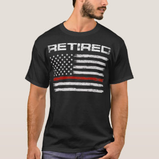 ヴィンテージ 引退した消防士 アメリカ国旗 消防士 消防 Tシャツ