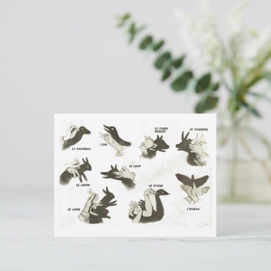 ヴィンテージ,影の人形の形,オムブレスチノアズ ポストカード (スタンド正面)