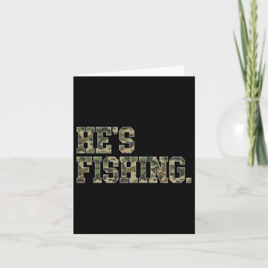 ヴィンテージ 彼の釣り カモフラージュ 釣り 父 カード (正面)