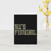 ヴィンテージ 彼の釣り カモフラージュ 釣り 父 カード (黄色い花)