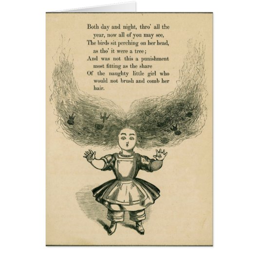 ヴィンテージ-彼女の毛にブラシをかけない女の子、 (正面)