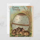 ヴィンテージ – 復活祭の挨拶 シーズンポストカード (正面/裏面)