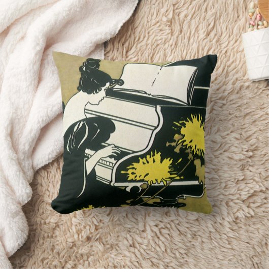 ヴィンテージ、恋しく思トラウメ遊レイのピアノ、リード クッション (ブランケット)