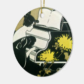 ヴィンテージ、恋しく思トラウメ遊レイのピアノ、リード セラミックオーナメント (左)