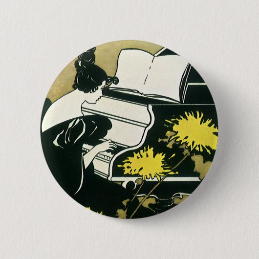 ヴィンテージ、恋しく思トラウメ遊レイのピアノ、リード 缶バッジ (正面)