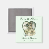 ヴィンテージ、恋愛、ロマンチック、日付を保存 マグネット (正面/裏面)