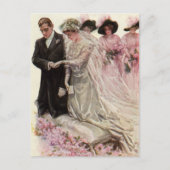 ヴィンテージ、恋愛、ロマンチック、日付を保存 案内ポストカード (正面)