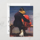 ヴィンテージ、恋愛、ロマンチック、日付を保存 案内ポストカード (正面/裏面)