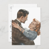 ヴィンテージ、恋愛、ロマンチック、日付を保存 案内ポストカード (正面/裏面)