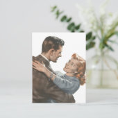 ヴィンテージ、恋愛、ロマンチック、日付を保存 案内ポストカード (スタンド正面)