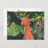 ヴィンテージ、恋愛、ロマンチック、日付を保存 案内ポストカード (正面/裏面)