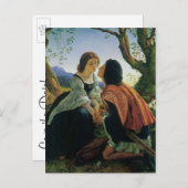 ヴィンテージ、恋愛、ロマンチック、日付を保存 案内ポストカード (正面/裏面)