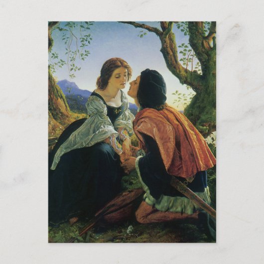 ヴィンテージ、恋愛、ロマンチック、日付を保存 案内ポストカード (正面)