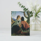 ヴィンテージ、恋愛、ロマンチック、日付を保存 案内ポストカード (スタンド正面)